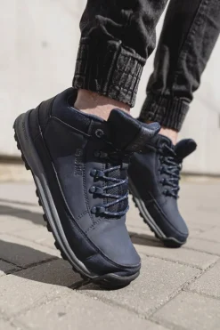 Online Trekkingowe Młodzieżowe Buty Big Star Wysokie Outdoor Granatowe EE274817 Damskie/Męskie Trampki Męskie Big Star|Obuwie Trekkingowe Męskie