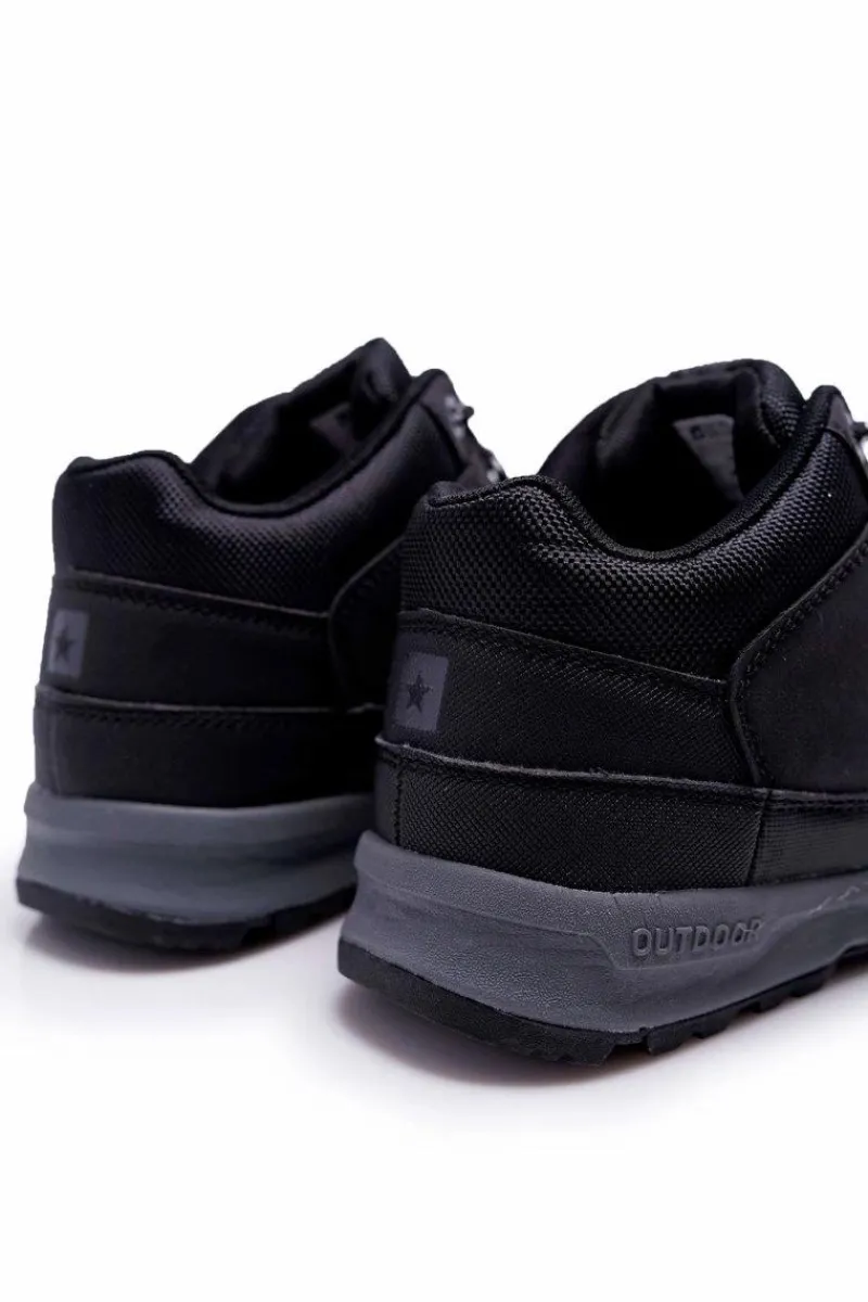 Clearance Big Star Shoes Trekkingowe Młodzieżowe Buty Big Star Wysokie Outdoor Czarne EE274816