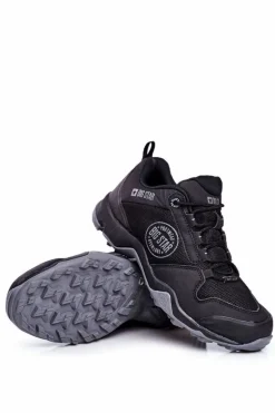 Best Trekkingowe Męskie Buty Big Star Wysokie Outdoor Czarne FF174303 Męskie Obuwie Trekkingowe Męskie