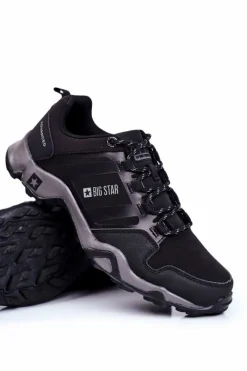 Clearance Trekkingowe Męskie Buty Big Star Outdoor Czarne GG174269 Męskie Obuwie Trekkingowe Męskie