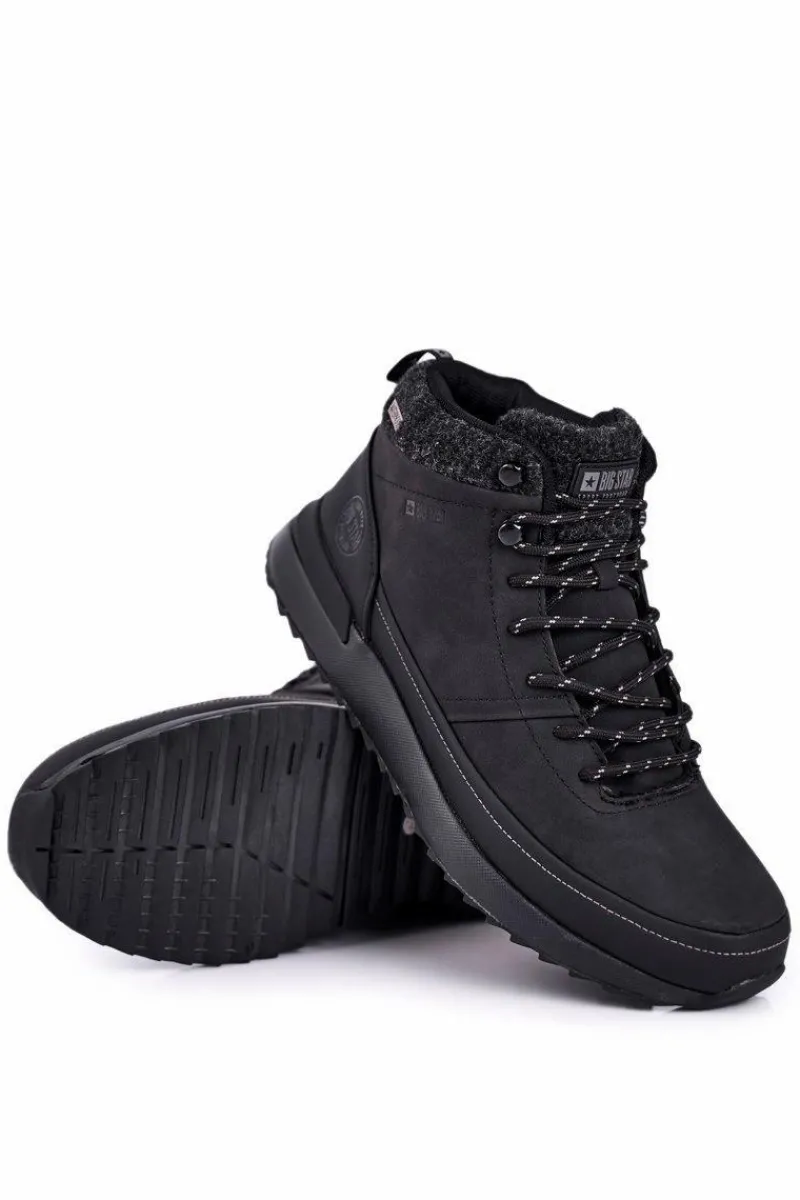 Discount Trekkingowe Męskie Buty Big Star Outdoor Czarne GG174563 Męskie Obuwie Trekkingowe Męskie