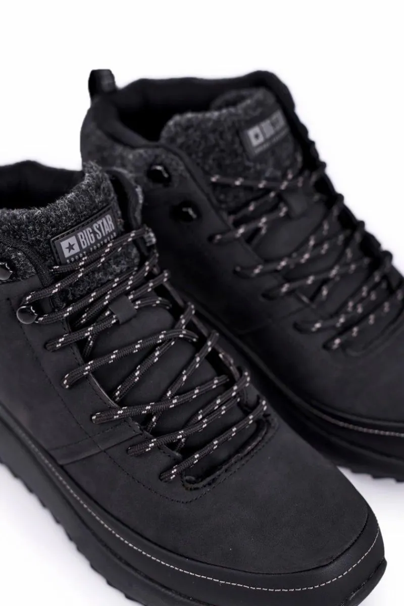 Discount Trekkingowe Męskie Buty Big Star Outdoor Czarne GG174563 Męskie Obuwie Trekkingowe Męskie