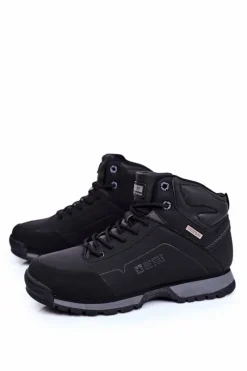 Clearance Trekkingowe Męskie Buty Big Star Outdoor Czarne GG174395 Męskie Obuwie Trekkingowe Męskie