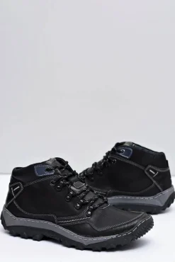 Outlet Trekkingowe Męskie Czarne Ocieplane Półbuty Etemor Męskie Obuwie Trekkingowe Męskie