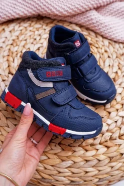 Outlet Trzewiki Dziecięce Chłopięce Big Star Granatowe EE374065 Dzieci Chłopięce