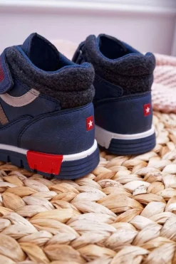 Outlet Trzewiki Dziecięce Chłopięce Big Star Granatowe EE374065 Dzieci Chłopięce