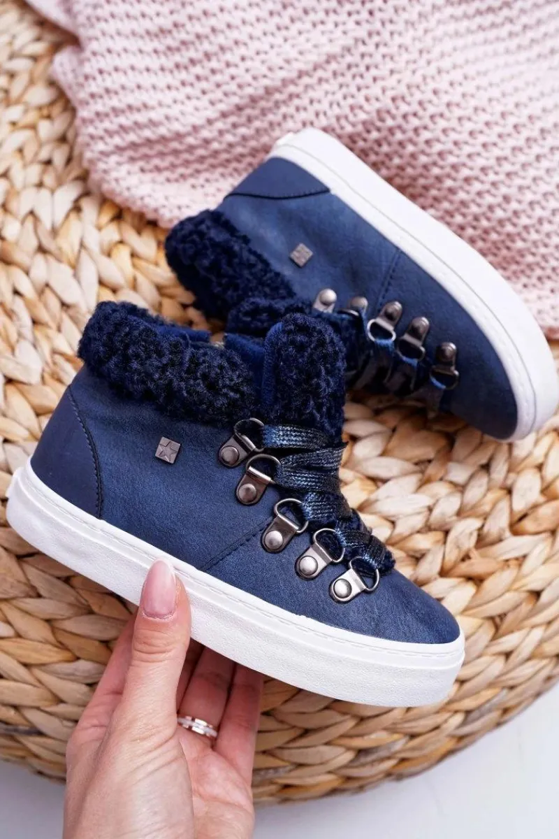 Discount Trzewiki Dziecięce Chłopięce Dziewczęce Big Star Granatowe EE374018 Dzieci Chłopięce|Dziewczęce