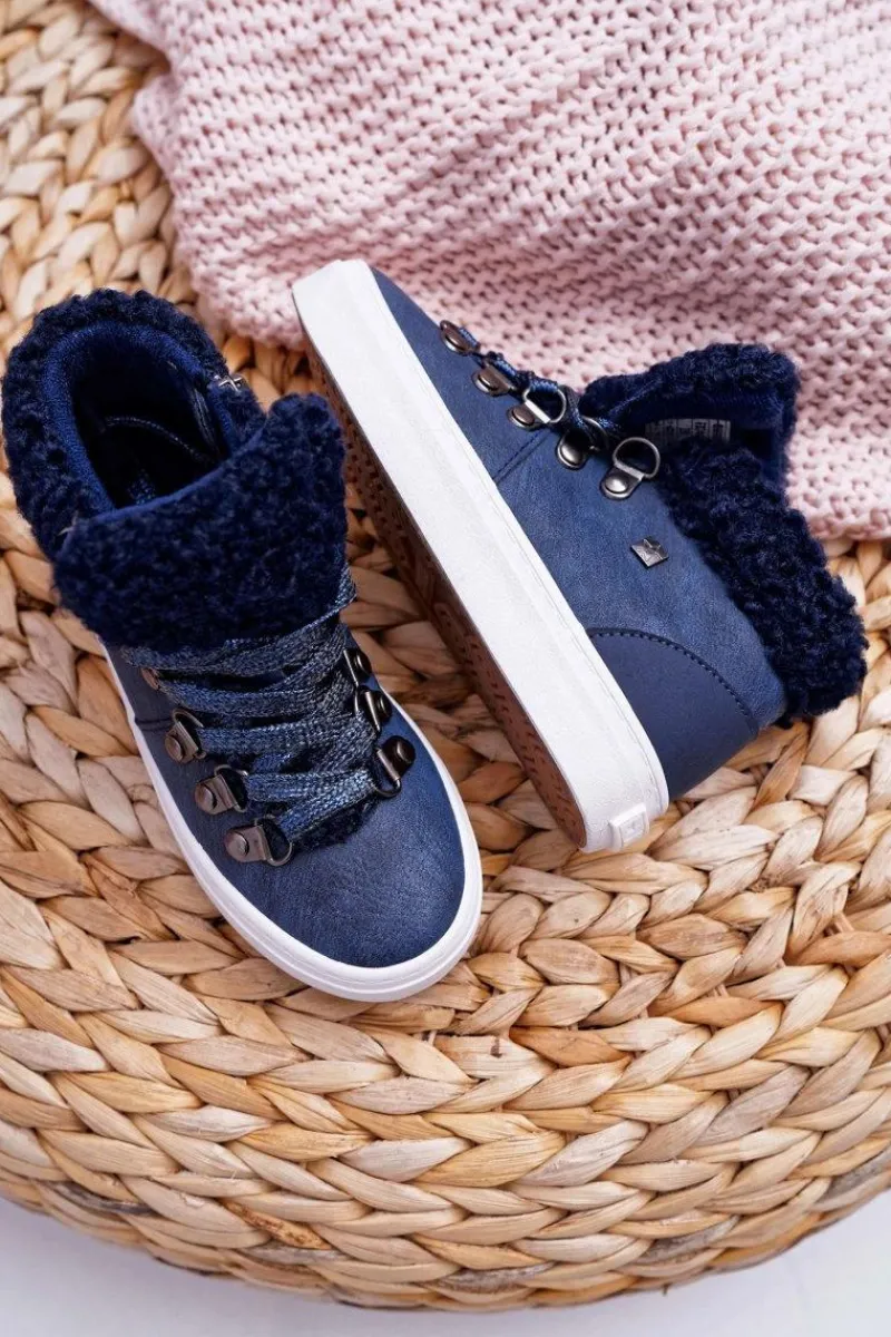 Discount Trzewiki Dziecięce Chłopięce Dziewczęce Big Star Granatowe EE374018 Dzieci Chłopięce|Dziewczęce