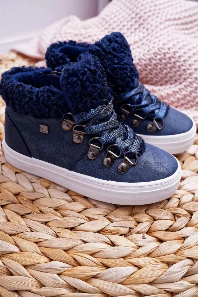 Discount Trzewiki Dziecięce Chłopięce Dziewczęce Big Star Granatowe EE374018 Dzieci Chłopięce|Dziewczęce