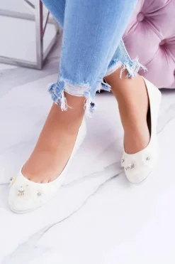 Baleriny Klasyczne>Boto Vices | Lakierowane Pastelowe Damskie Balerinki Z Kwiatkiem Neli