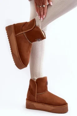 Best D.Franklin Wegańskie Śniegowce Na Platformie DFSH371004 Brązowe