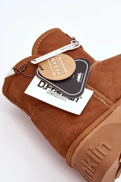 Best D.Franklin Wegańskie Śniegowce Na Platformie DFSH371004 Brązowe