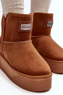 Best D.Franklin Wegańskie Śniegowce Na Platformie DFSH371004 Brązowe