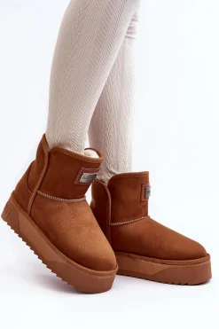 Best D.Franklin Wegańskie Śniegowce Na Platformie DFSH371004 Brązowe