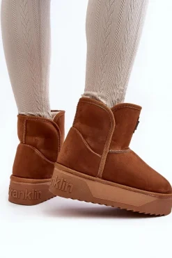 Best D.Franklin Wegańskie Śniegowce Na Platformie DFSH371004 Brązowe