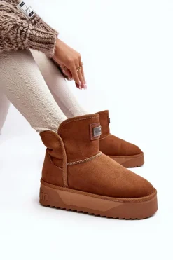 Best D.Franklin Wegańskie Śniegowce Na Platformie DFSH371004 Brązowe