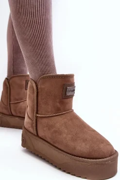 Śniegowce Damskie></noscript>D.Franklin Wegańskie Śniegowce Na Platformie DFSH371004 Ciemnobeżowe Beżowy