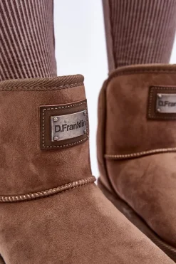 Śniegowce Damskie></noscript>D.Franklin Wegańskie Śniegowce Na Platformie DFSH371004 Ciemnobeżowe Beżowy