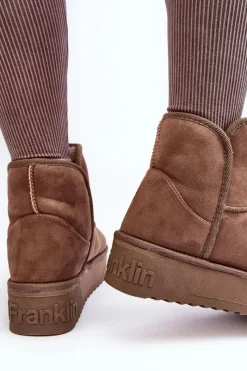 Śniegowce Damskie></noscript>D.Franklin Wegańskie Śniegowce Na Platformie DFSH371004 Ciemnobeżowe Beżowy