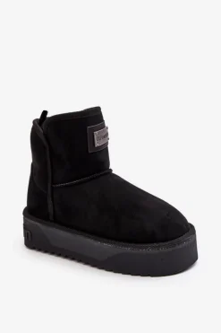 Online Wegańskie Wodoodporne Śniegowce Na Platformie DFSH371004 Czarne Damskie Śniegowce Damskie