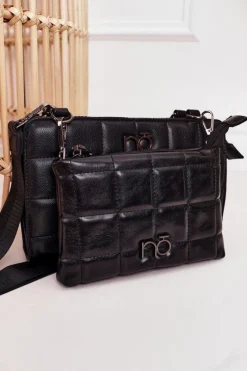 Discount Wielofunkcyjna Pikowana Torebka Listonoszka NBAG-K1300 Czarna Torebki Nobo|Listonoszki