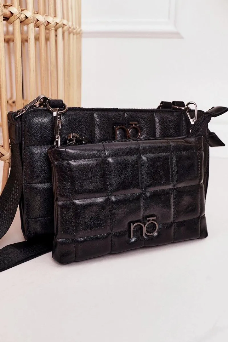 Discount Wielofunkcyjna Pikowana Torebka Listonoszka NBAG-K1300 Czarna Torebki Nobo|Listonoszki
