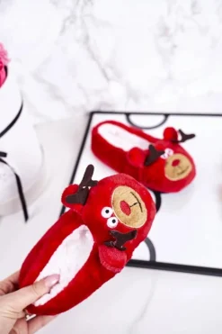 Hot Świąteczne Dziecięce Papcie Z Reniferem2 Czerwone Xmas Dzieci Chłopięce|Dziewczęce