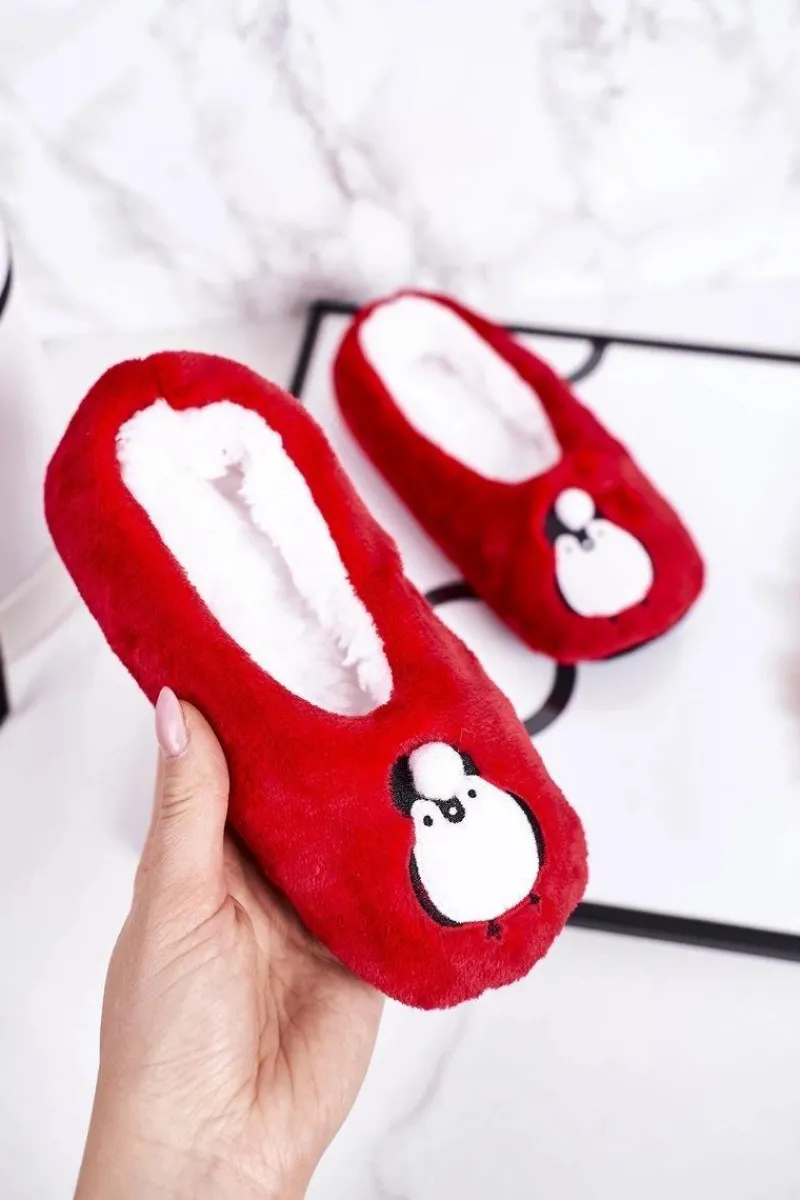 Sale Świąteczne Dziecięce Papcie Z Pingwinem Czerwone Let It Snow Dzieci Chłopięce|Dziewczęce