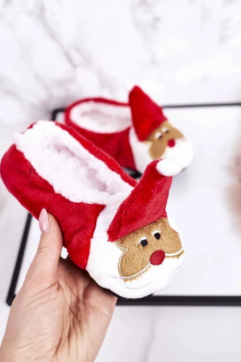 Online Świąteczne Dziecięce Papcie Z Mikołajem2 Czerwone Xmas Dzieci Chłopięce|Dziewczęce