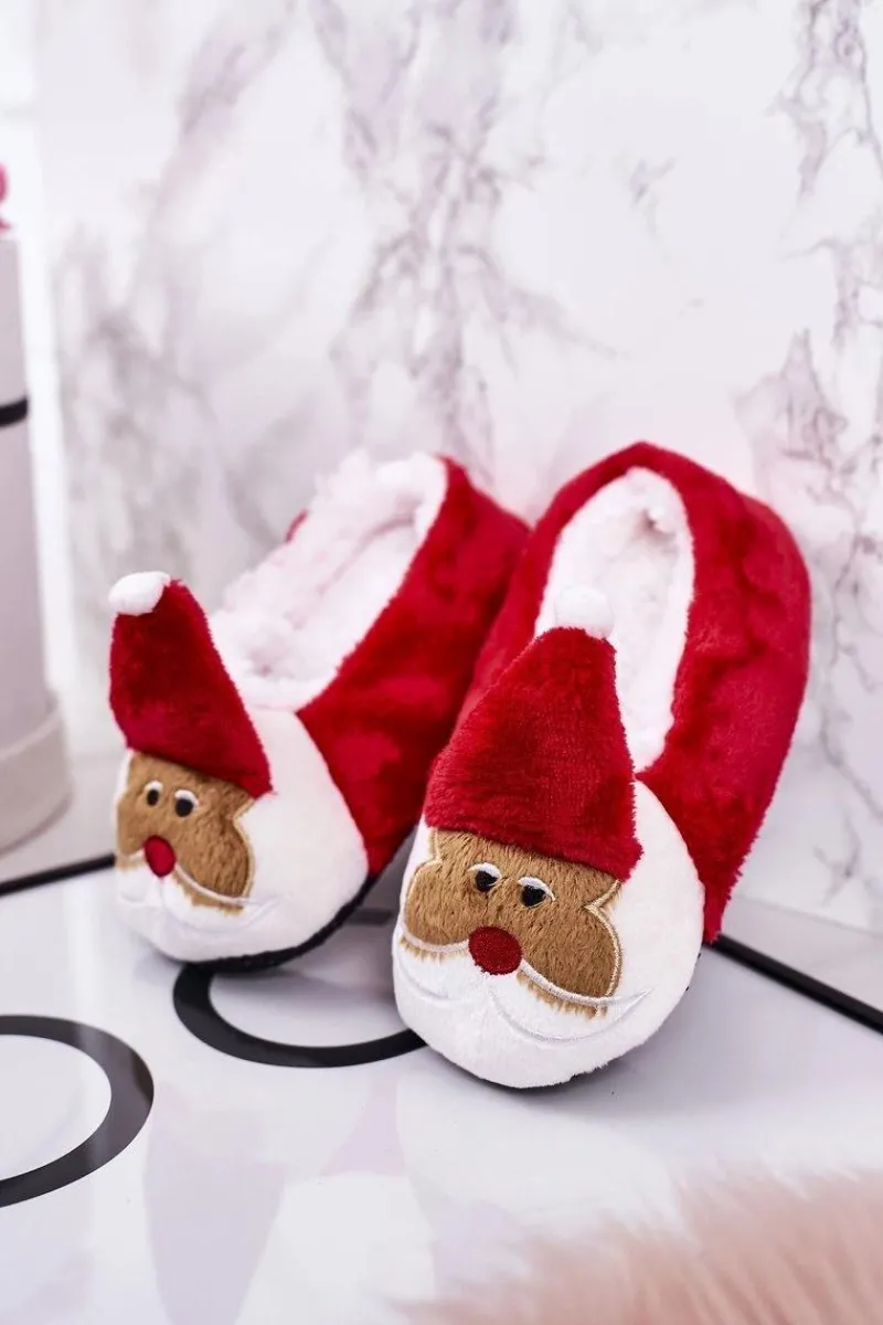 Online Świąteczne Dziecięce Papcie Z Mikołajem2 Czerwone Xmas Dzieci Chłopięce|Dziewczęce