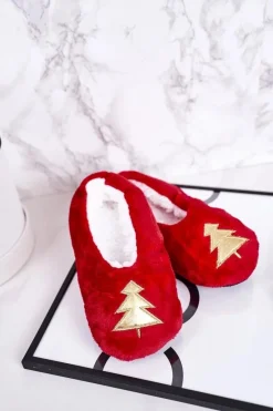 Outlet Świąteczne Dziecięce Papcie Z Choinką Czerwone Let It Snow Dzieci Chłopięce|Dziewczęce