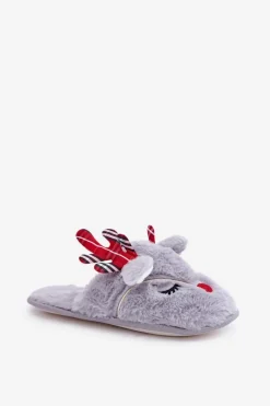 Best Boto Świąteczne Kapcie Z Motywem Renifera Szare Sylaia Szary