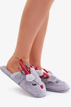 Best Boto Świąteczne Kapcie Z Motywem Renifera Szare Sylaia Szary