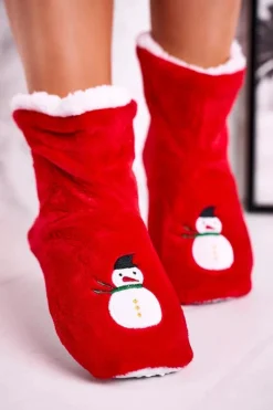 Online Aura.via Świąteczne Papcie Z Bałwanem Ocieplone Kożuszkiem Holly