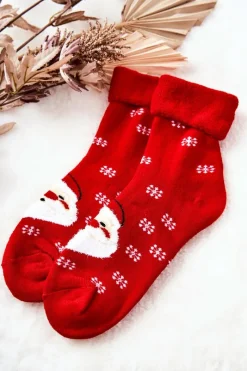 Skarpetki|Skarpetki>Aura.via Świąteczne Skarpetki Mikołaj Czerwone