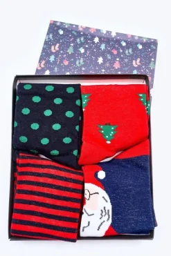 Skarpetki|Skarpetki>COSAS Świąteczny Zestaw Męskich Skarpetek Granat/Czerwień