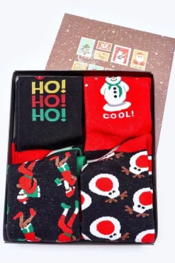 Skarpetki|Skarpetki>COSAS Świąteczny Zestaw Męskich Skarpetek Czerń/Czerwień