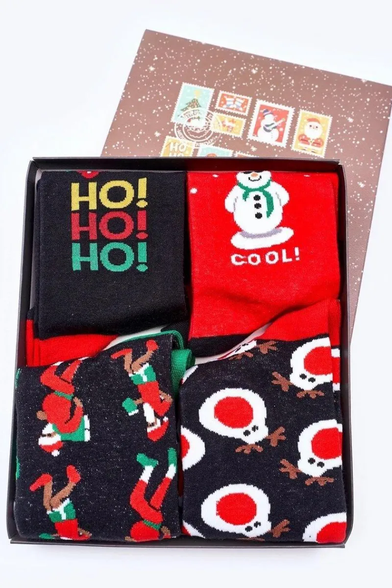 Skarpetki|Skarpetki>COSAS Świąteczny Zestaw Męskich Skarpetek Czerń/Czerwień