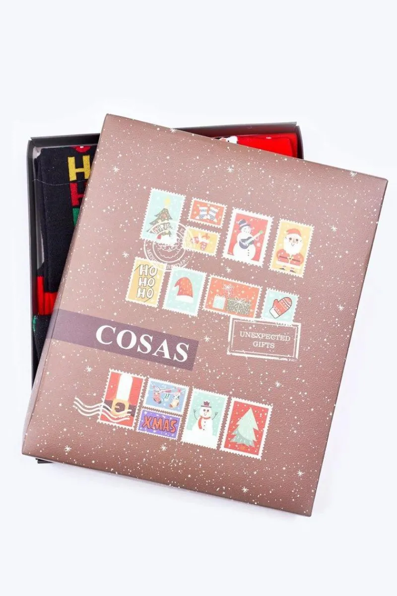 Skarpetki|Skarpetki>COSAS Świąteczny Zestaw Męskich Skarpetek Czerń/Czerwień