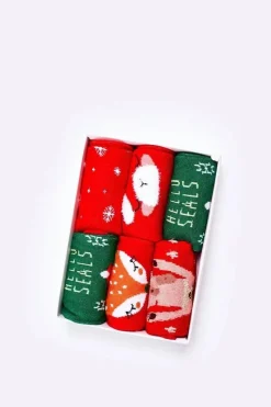 Outlet Boto Świąteczny Zestaw Skarpetek Dziecięcych Mix2