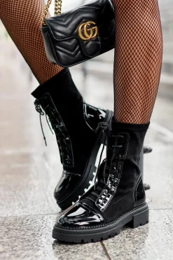 Czarne Botki|Botki Zimowe Damskie><noscript><img width=