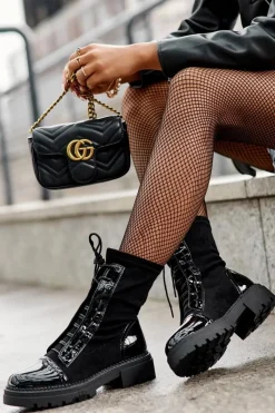 Czarne Botki|Botki Zimowe Damskie><noscript><img width=