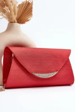 Kopertówki>Boto Wizytowa Torebka Kopertówka Na Łańcuszku Zarani Czerwona