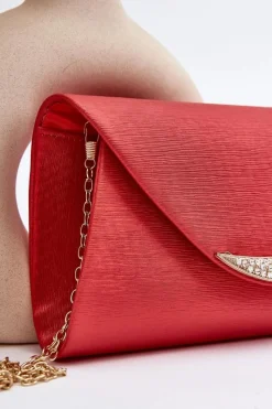 Kopertówki>Boto Wizytowa Torebka Kopertówka Na Łańcuszku Zarani Czerwona
