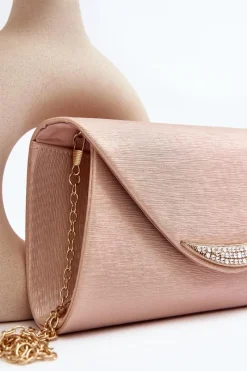 Hot Wizytowa Torebka Kopertówka Na Łańcuszku Zarani Różowe Złoto Kopertówki