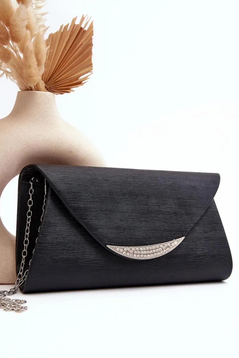 Kopertówki>Boto Wizytowa Torebka Kopertówka Na Łańcuszku Zarani Czarna