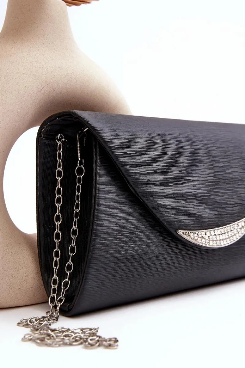 Kopertówki>Boto Wizytowa Torebka Kopertówka Na Łańcuszku Zarani Czarna