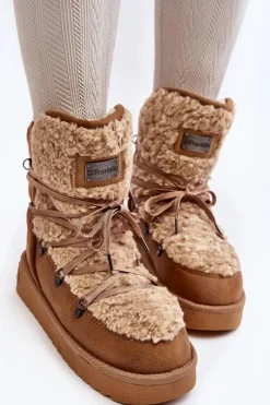 Hot D.Franklin Wodoodporne Śniegowce Na Platformie Wegańskie DFSH370004 Brązowe Brązowy