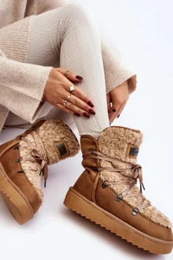 Hot D.Franklin Wodoodporne Śniegowce Na Platformie Wegańskie DFSH370004 Brązowe Brązowy