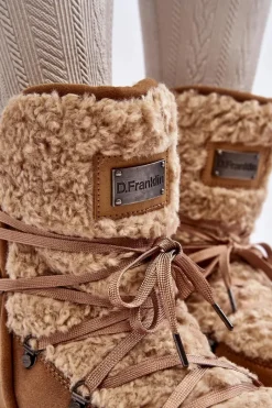 Hot D.Franklin Wodoodporne Śniegowce Na Platformie Wegańskie DFSH370004 Brązowe Brązowy